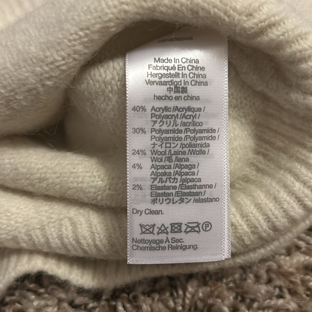 NWT Madewell Dillon Pullover Mock Turtleneck in Cream - Picture 8 of 8